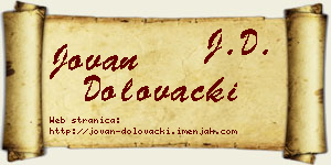Jovan Dolovački vizit kartica